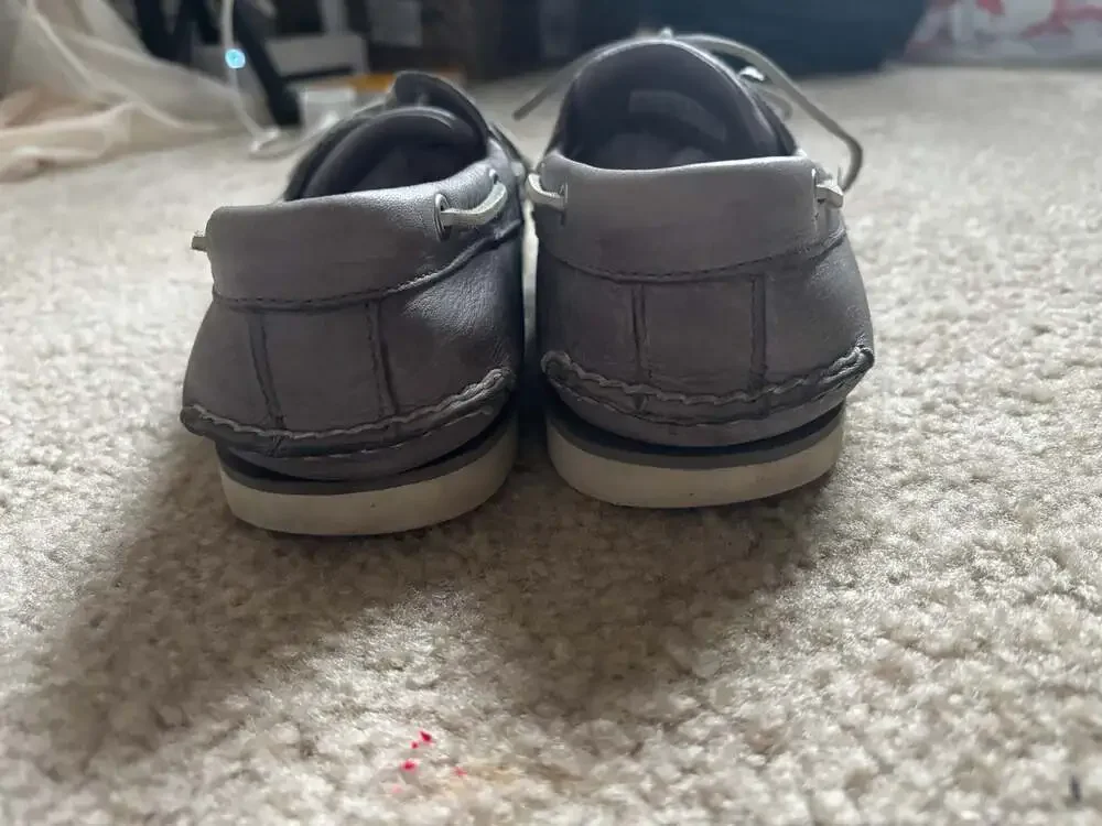 Timberland Men's Classic Boat 2-Eye Shoes in Grey Leather Size 11